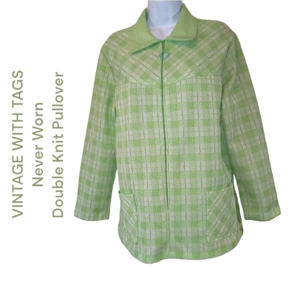 Rare NWT VINTAGE 1963/64  ILGWU BRIGHT GREEN DOUBLE KNIT PULLOVER - Picture 3 of 9